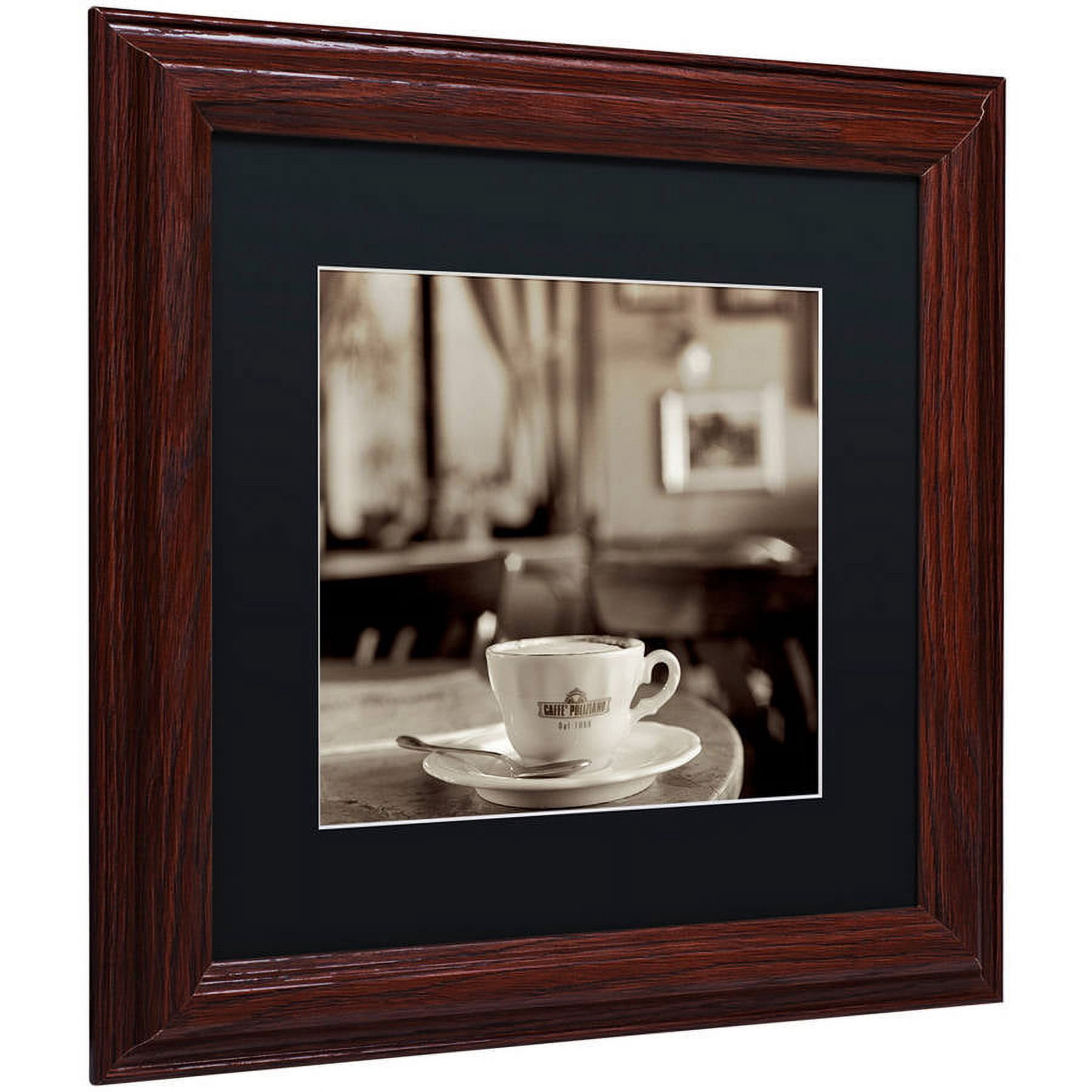 Trademark Fine Art "Tuscany Caffe IV" Canvas Art by Alan Blaustein, Black Matte, Wood Frame