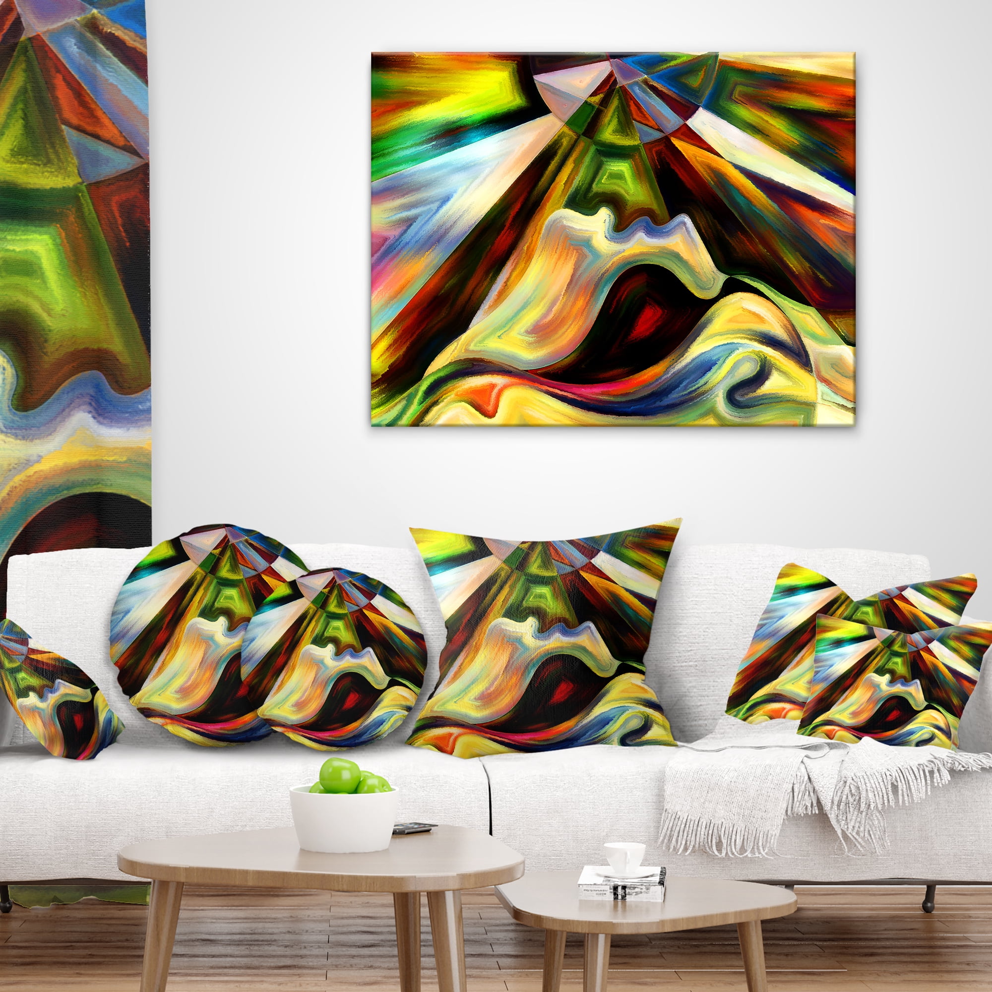 Designart Origin of Imagination - Abstract Throw Pillow - 16x16