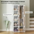 thumbnail image 4 of HOMCOM Garde-Robe Portative avec 6 Compartiments, Tringle, Blanc, 4 of 10