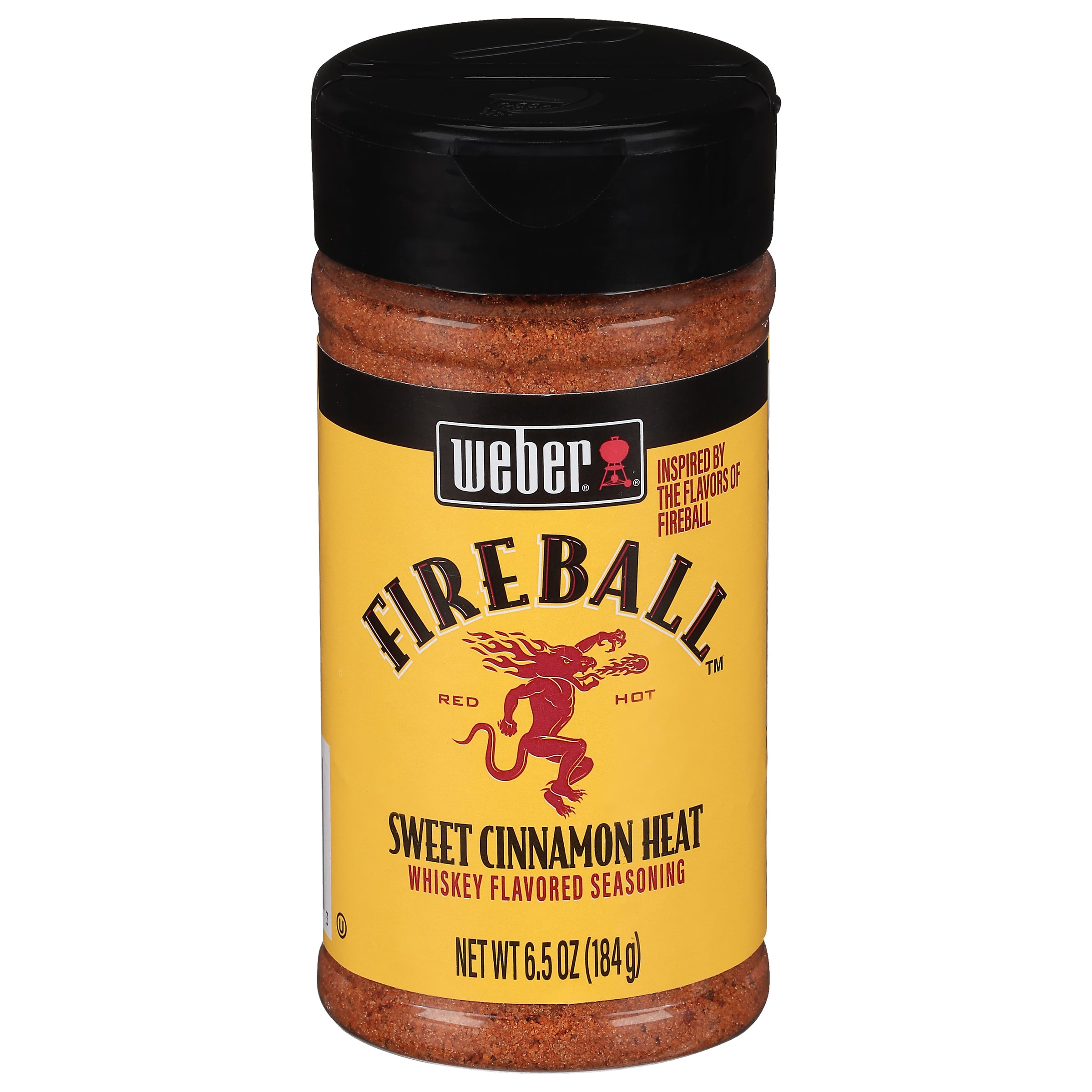 (6 pack) Weber Fireball Sweet Cinnamon Heat Whiskey Flavored Seasoning, 6.5 oz