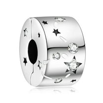 925 Sterling Silver Charm for Bracelets Clips Stoppers Stars Charms Women Bracelet Charm