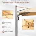 thumbnail image 4 of 9'X9' Adjustment Square Cantilever Umbrella with Center Pole, 360° Rotation Patio Umbrella with Sun Protection, 2-Tier Aluminum Offset Outdoor Umbrella for Backyard, Pool, Beige, 4 of 9