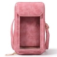 thumbnail image 1 of Bolso Bandolera Pequeño para Teléfono Celular para Mujer - Bolso Bandolera Ligero de Cuero PU para Mujer Mini Monedero para Teléfono,Rosado, 1 of 5