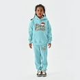 thumbnail image 2 of FYEGRE Christmas Letter Print Hooded Sweater and Pants Outfit Set for Girls Festive Holiday Long Sleeve Top and Bottom Combo Sky Blue 8-9 Years, 2 of 4