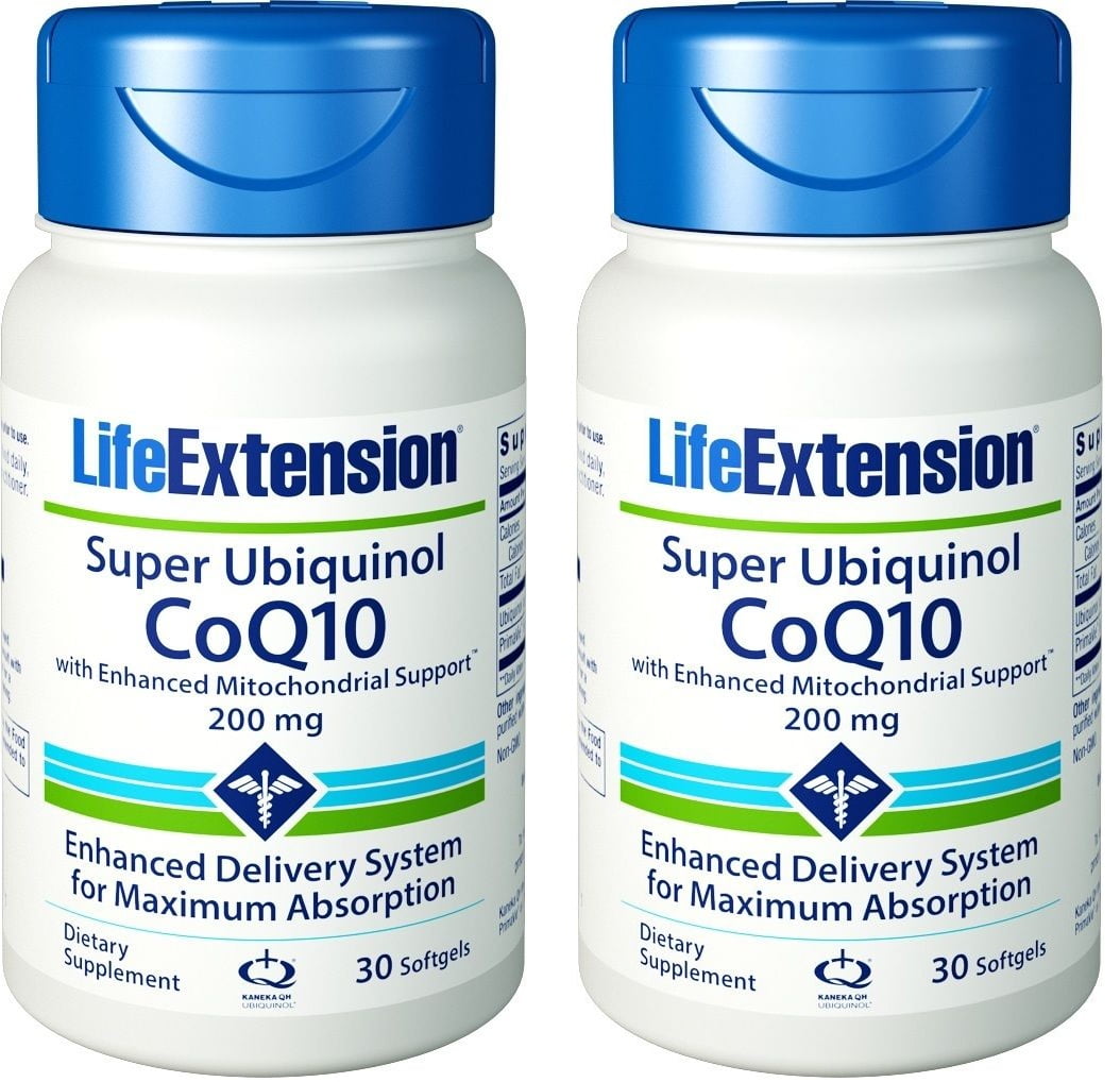 Super Ubiquinol CoQ10 200mg with Enhanced Mitochondrial Support – Ultra Absorbable CoQ10 Supports Cell Energy, Heart & Brain Health - 30 Softgels