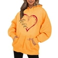 thumbnail image 1 of WEAIXIMIUNG Sweatshirts pour Femmes avec Poches Manches Longues Col Rond Poche Imprimé Cœur Saint-Valentin, 1 of 3