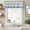 thumbnail image 2 of Geometric Bohemia Valance Curtain Stripes Gray White and Blue Window Valances Rod Pocket Short Curtains Window Treatments for Kitchen Bedroom Bathroom Laundry 56" x 16", 2 of 9
