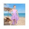 thumbnail image 4 of Sunny Fashion Girls Dress Lavender Lace Sleeveless High Low Cross Back Beach Wedding Flower Summer Formal 10 Years, 4 of 7