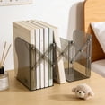 thumbnail image 1 of pstuiky Clear Expandable Bookends Desktop Book Organizer Stand Adjustable Transparent Book Holder for Desk, 1 of 6