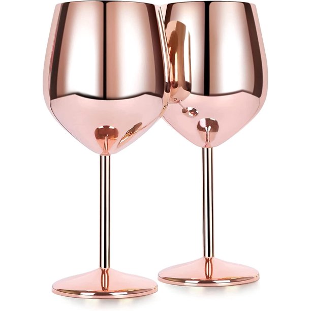 Copas de vino de acero inoxidable, Copas de vino tinto, Copa de vino, Copa de vino tinto de acero inoxidable, Copa de champán, Copa, Copa para beber, 350 ml, Vino tinto Gla. Afortunado Sencillez