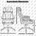 thumbnail image 4 of 2xhome Set of 2 - White - Deluxe Professional PU Leather Big Tall Ergonomic Office High Back Chair Manager Task Conference Executive Tilt Padded Arms, 4 of 5