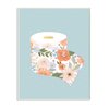 Stupell Industries Spring Floral Print Toilet Paper over Blue Wall Plaque, 13 x 19, Design by Loni Harris
