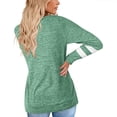 thumbnail image 5 of Long Sleeve Tops for Women Fashion Casual Womens O Neck Long Sleeve Striped Spliced Tops Loose Sweatshirt Womens Tops Green M, 5 of 9