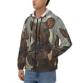 thumbnail image 3 of Uemuo Steampunk Space Mice Warriors for Men's Fashion Full-zip Hoodies & Sweatshirts with Kangaroo Pocket, Zip-up Hooded Sweatshirt, Moisture Wicking & Breathable-X-Large, 3 of 5