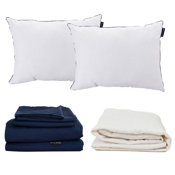 Sábanas King Size + Protector de colchón UltraSoft + 2 Almohadas One Dicasa Softy