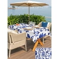 thumbnail image 6 of 60x84 Inch Outdoor Tablecloth with Umbrella Hole Zipper Rectangle Blue Spring Floral Rectangular Tablecloths Outside Waterproof Summer Farmhouse Flowers Botanical Patio Table Cover for Picnic Party, 6 of 8