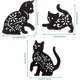 thumbnail image 2 of Decoración de jardín para gatos, 3 piezas de silueta de gato de metal con soporte fijo, decoración de gato negro de Pascua para césped, porche, patio, decoración de jardín al aire libre, 2 of 5