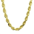 Nuragold 10k Yellow Gold 9mm Rope Chain Diamond Cut Pendant Necklace