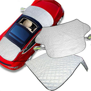 QIULAO Car Windshield Snow Cover, Magnetic Snow-Shielding Aluminum Foil  Film with Side Mirror Cover, Winter Car Windshield 100% Anti-Icing Sunshade