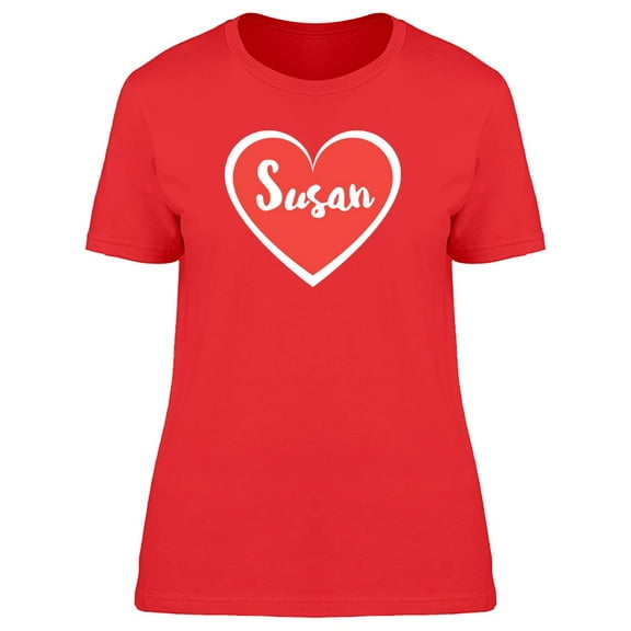 Susan In Red Heart Tee Women's -Image by Shutterstock