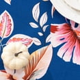 thumbnail image 2 of EWAYBY Round Tablecloth with Umbrella Hole and Zipper for Patio Garden (60" Round, Blue Floral), 2 of 7