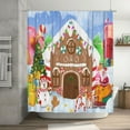 thumbnail image 7 of Christmas Gingerbread House Shower Curtain Set with Hooks Winter Merry Xmas Candy Gifts Santa Bathroom Bathtubs Decor 72X72 inch, 7 of 7