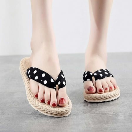 

Floleo Clearance Women s Slippers Ladies Flip Flops Flat Beach Shoes Flat Flip Flops