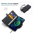 thumbnail image 6 of Magnetic Wallet Case for iPhone 13 Flip Case, Luxury PU Leather Cover ID Cash Credit Card Slots Holder Carrying Pouch Folio Flip Case for Apple iPhone iPhone 13,Black, 6 of 7