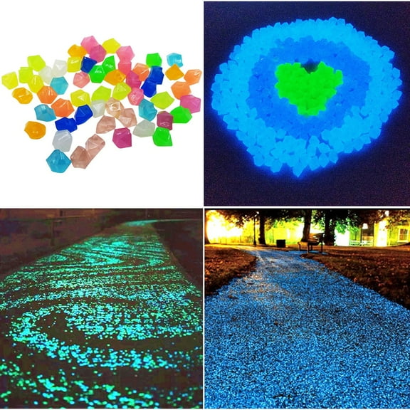 Willstar 200Pcs Glow In The Dark Garden Pebbles Glow Stones Rocks For Walkways Garden Path Patio Lawn Yard Decor Luminous Stones