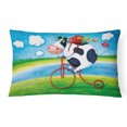 thumbnail image 1 of Carolines Treasures APH0076PW1216 Cow Riding Bicycle Fabric Decorative Pillow, 1 of 3