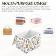 thumbnail image 6 of Yayeee Collapsible Cube Storage Bin with Lid Fabric Closet Decorative Basket with Handles, Purple Vegetables Pattern, 6 of 7