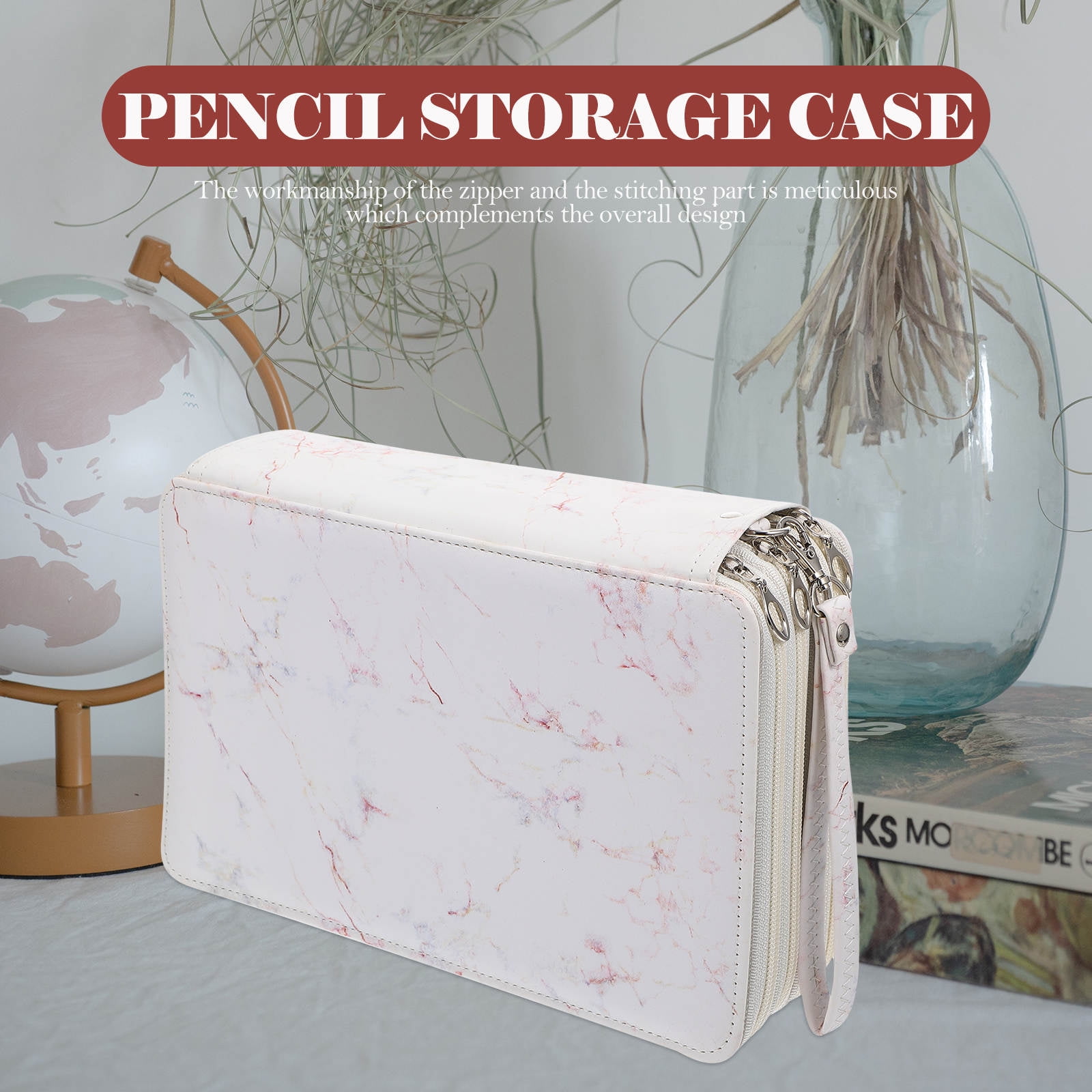 BESTYASH Red Drawing Pencil Case with Elastic Band for Secure and Organized Stationery Storage - 1 Piece
