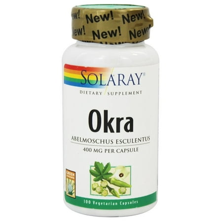 Solaray - Okra 400 mg. - 100 Vegetarian Capsules (Best Okra To Grow)