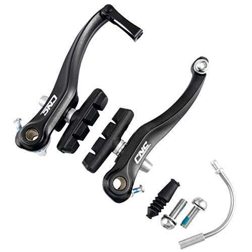 Set di Freno a V Anteriore Posteriore con 55mm Pastiglie CNC Freni V-Brake per Bici Nero