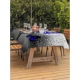 thumbnail image 2 of Outdoor Tablecloth with Umbrella Hole and Zipper, Blue Rose Rectangle Table Cloth 60x84 Inch Waterproof Tablecloth, Flower Raindrops Butterfly Grey Art Picnic Table Cover for Patio Camping, 2 of 7