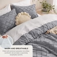 thumbnail image 4 of Juego de edredón Bedsure Queen Grey con 2 fundas de almohada de 3 piezas, 4 of 7