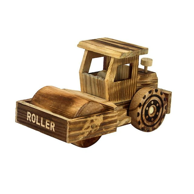 Camión de ingeniería simulado de juguete de madera Road Roller