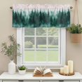 thumbnail image 3 of Watercolor Trees Forest Window Valance Curtain Ombre Green Rod Pocket Short Curtain for Living Room, Bedroom & Kitchen Window Decor 42x12in, 3 of 8