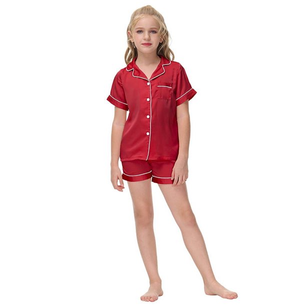 Conjunto de cárdigan de verano con pantalones cortos Ropa de hogar para niños Conjunto de pijamas de manga corta para niños y niñas