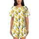 thumbnail image 1 of Fotbe Corn On The Cob Conjunto de Pijama Estampado para Mujer, 2 Piezas, Ropa de Dormir con Camiseta de Manga Corta y Shorts Suaves-XX-Large, 1 of 6