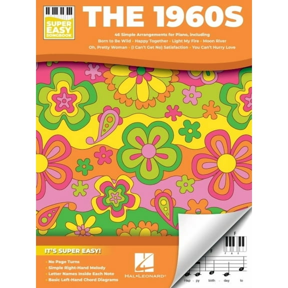 The 1960s - Super Easy Songbook: 46 Simple Arrangements of the Decade's Best for Piano with Lyrics, (Paperback)
