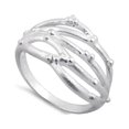 thumbnail image 1 of 925 Sterling Silver Platinum Plated Abstract Facet Women Ring, 1 of 2