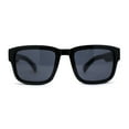 thumbnail image 2 of Kush Vented Side Visor Horn Rim Rectangle Plastic Sunglasses Shiny Black Gold Logo, 2 of 4