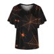 thumbnail image 4 of Camiseta de manga corta suelta con cuello en V y estampado informal a la moda de verano para mujer Fridja  zx3617, 4 of 5