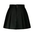 thumbnail image 2 of Maoxin Skirts for Women Women's Solid Color Pleated Belt Pants Five Part Skirt Casual Pants Skirt Plus Size Skirts for Women,Black,4XL, 2 of 6