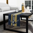 thumbnail image 5 of Nautical Anchor Cotton Linen Table Extra Long Runner 13 x 120 inch Navy Blue Yellow Striped Farmhouse Ombre Non-slip Rectangular Dining Table Decor for Wedding Party Holiday Dinner, 5 of 8