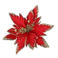thumbnail image 2 of KGJQ Artificial Flowers, Handmade Bead Cluster Christmas Poinsettia Velvet with Gold Glitter Fabric Petals, Reusable Floral Ornaments for Xmas Tree Window Display Holiday Decor, 2 of 8