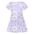 thumbnail image 4 of Robes Décontractées pour Filles Juniors Été à Pois Col Rond Manches Courtes Coupe Ajustée Ligne A Mode Robe d'Été Manteau, Violet, 10-13 Ans, 4 of 4