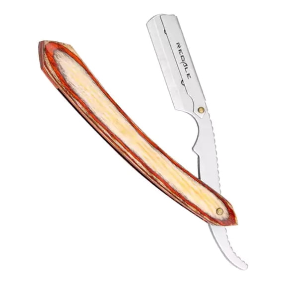 Top Wood Handle Clasp Lock Straight Razor, Traditional Craftsmanship Wooden Handle Straight Edge Razor Classic Stainless Steel Barbero Shaver for a Smooth & Precise Shave for Men