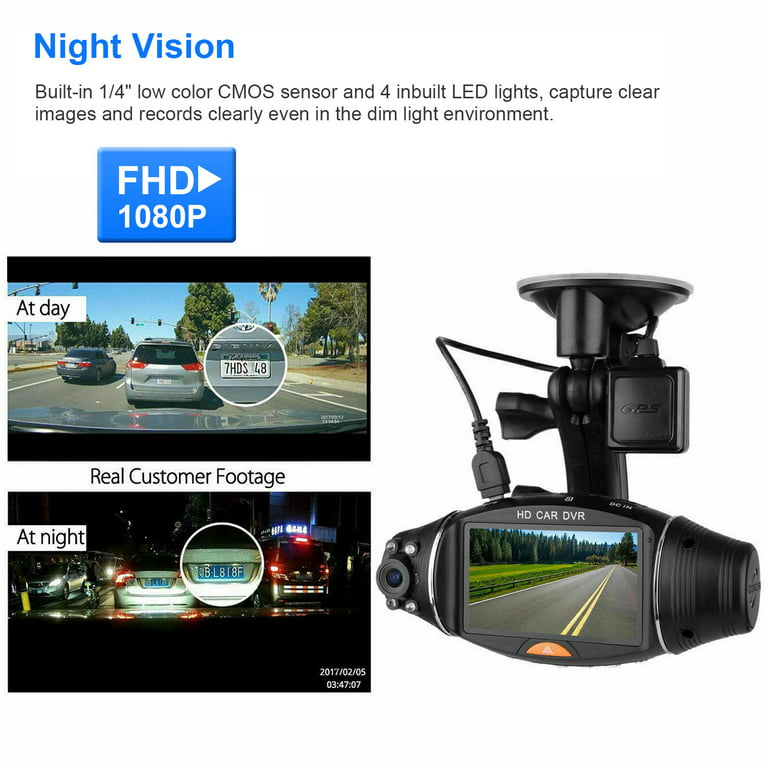 iMountek 1080P Car DVR Camera Dash Cam Camcorder 90° Angle Loop Recording  Night Vison Vehicle Driving Recorder
